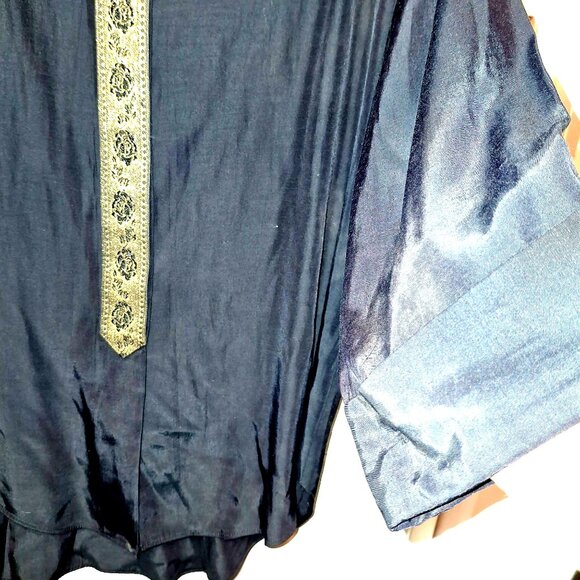 Vintage R&M Richards Black & Gold Embroidered Blouse Bling Retro Y2K Festival - Picture 3 of 10